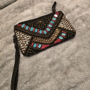 Embellished Clutch with Beaded Design